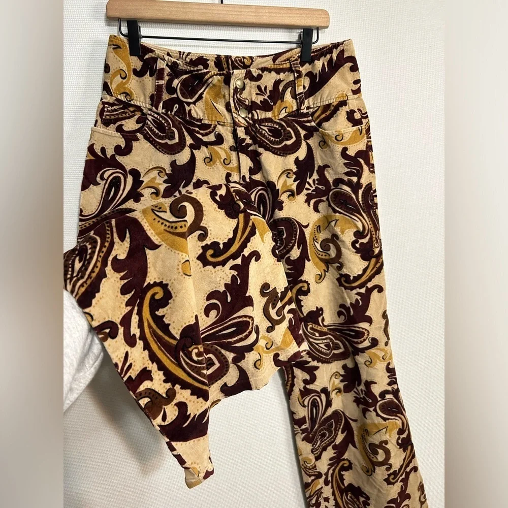Stretch Velvet Mid-Rise Pants - Picture 2 of 3